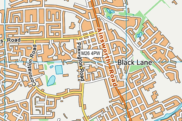 M26 4PW map - OS VectorMap District (Ordnance Survey)