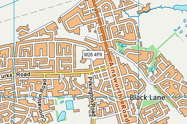 M26 4PX map - OS VectorMap District (Ordnance Survey)