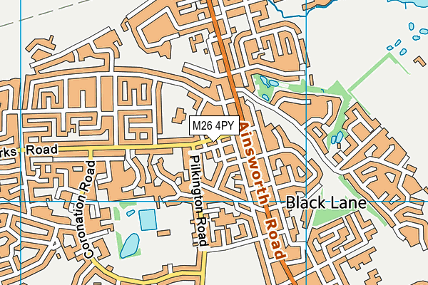 M26 4PY map - OS VectorMap District (Ordnance Survey)