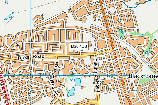 M26 4QB map - OS VectorMap District (Ordnance Survey)