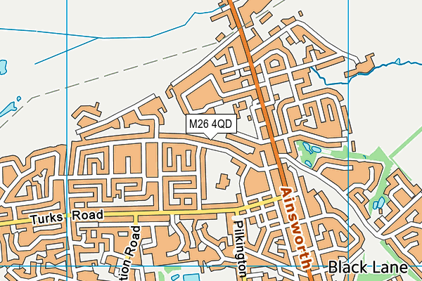 M26 4QD map - OS VectorMap District (Ordnance Survey)