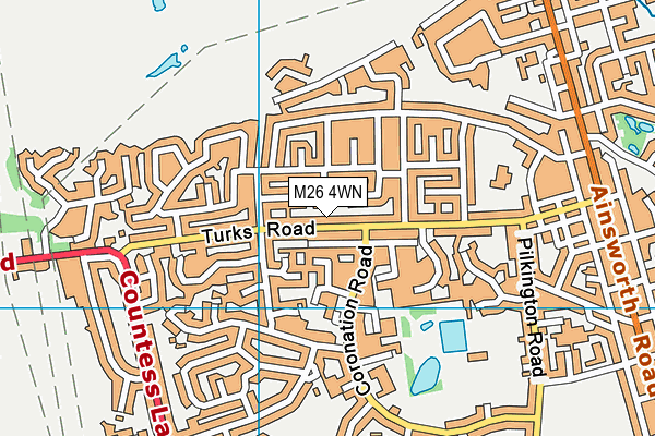 M26 4WN map - OS VectorMap District (Ordnance Survey)