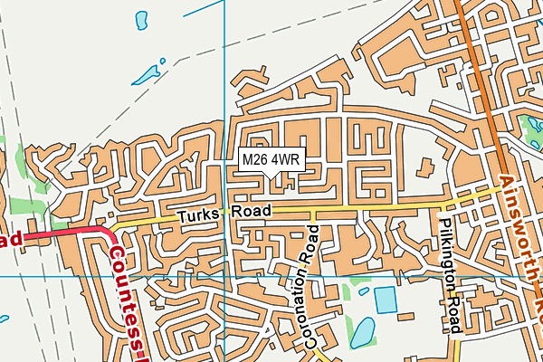 M26 4WR map - OS VectorMap District (Ordnance Survey)