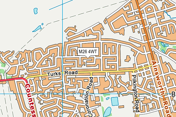 M26 4WT map - OS VectorMap District (Ordnance Survey)