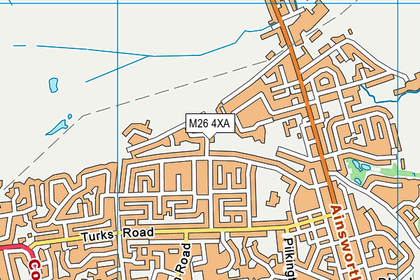 M26 4XA map - OS VectorMap District (Ordnance Survey)