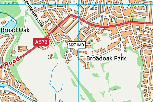 M27 0AD map - OS VectorMap District (Ordnance Survey)