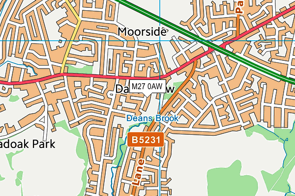 M27 0AW map - OS VectorMap District (Ordnance Survey)