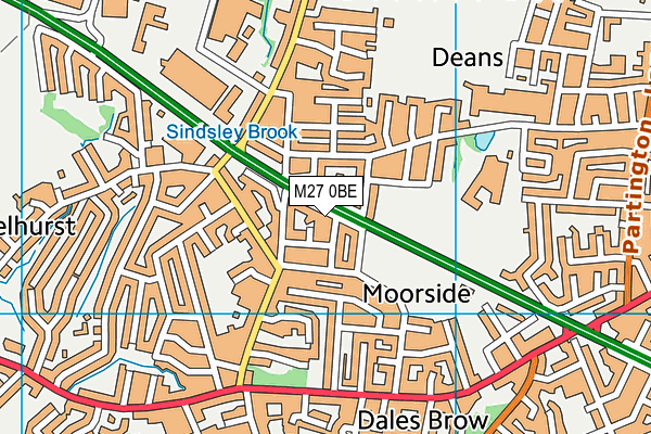 M27 0BE map - OS VectorMap District (Ordnance Survey)