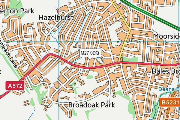 M27 0DQ map - OS VectorMap District (Ordnance Survey)