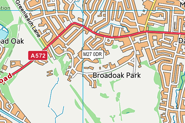 M27 0DR map - OS VectorMap District (Ordnance Survey)