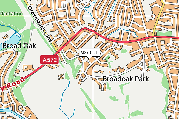 M27 0DT map - OS VectorMap District (Ordnance Survey)