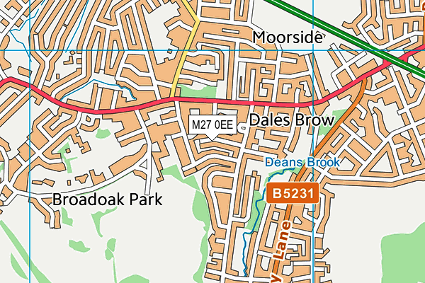 M27 0EE map - OS VectorMap District (Ordnance Survey)