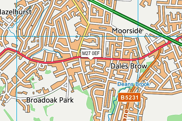 M27 0EF map - OS VectorMap District (Ordnance Survey)