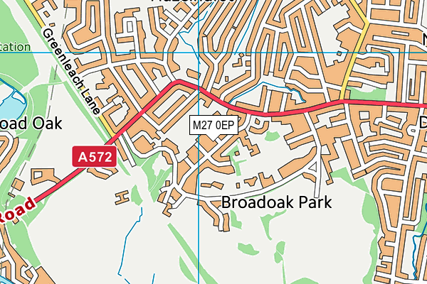 Broadoak Primary School map (M27 0EP) - OS VectorMap District (Ordnance Survey)