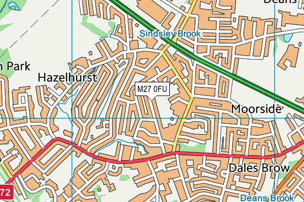 M27 0FU map - OS VectorMap District (Ordnance Survey)