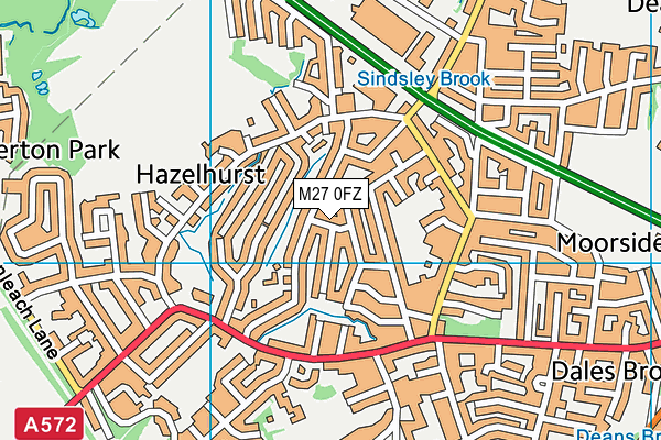 M27 0FZ map - OS VectorMap District (Ordnance Survey)