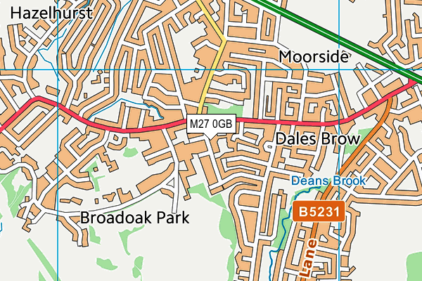 M27 0GB map - OS VectorMap District (Ordnance Survey)