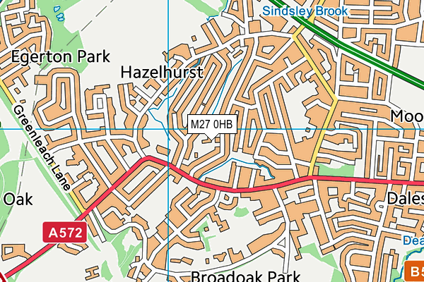 M27 0HB map - OS VectorMap District (Ordnance Survey)