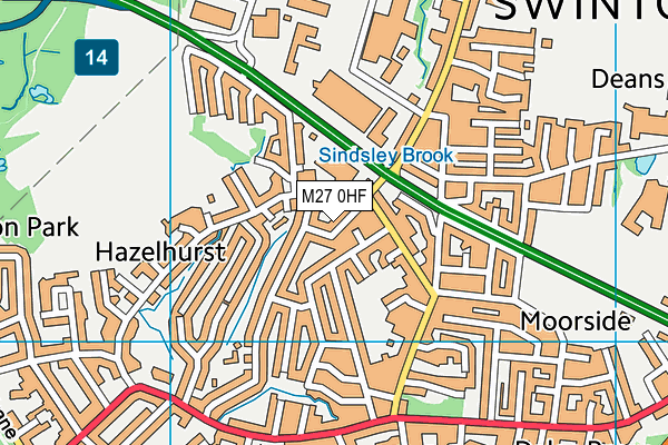 M27 0HF map - OS VectorMap District (Ordnance Survey)