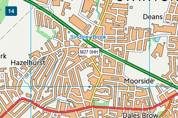 M27 0HH map - OS VectorMap District (Ordnance Survey)
