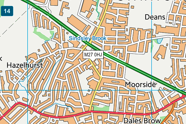 M27 0HJ map - OS VectorMap District (Ordnance Survey)