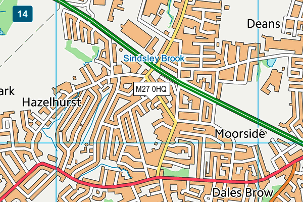 M27 0HQ map - OS VectorMap District (Ordnance Survey)