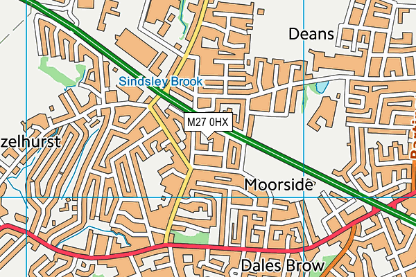 M27 0HX map - OS VectorMap District (Ordnance Survey)