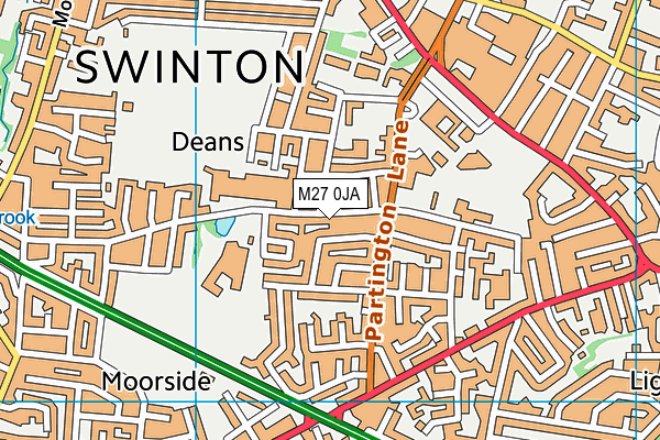 M27 0JA map - OS VectorMap District (Ordnance Survey)