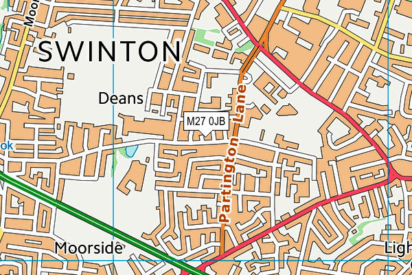 M27 0JB map - OS VectorMap District (Ordnance Survey)