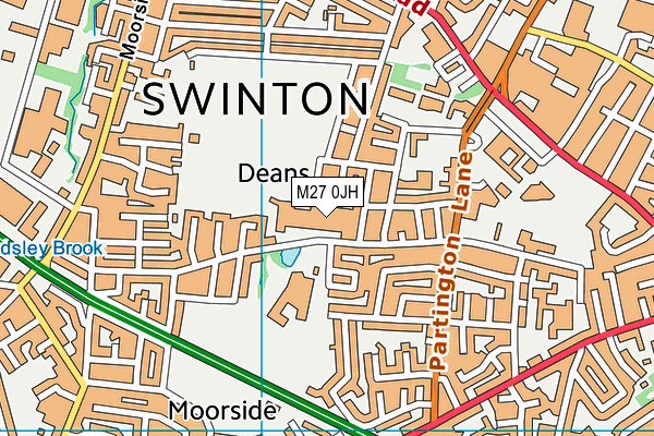 M27 0JH map - OS VectorMap District (Ordnance Survey)