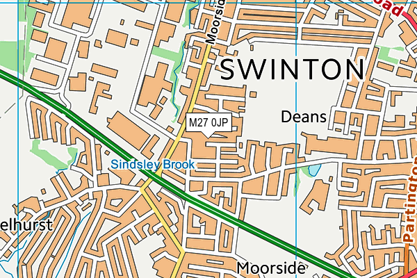 M27 0JP map - OS VectorMap District (Ordnance Survey)