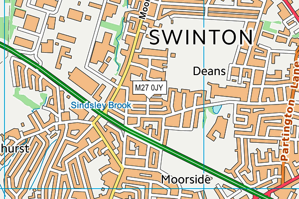 M27 0JY map - OS VectorMap District (Ordnance Survey)