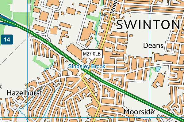 M27 0LB map - OS VectorMap District (Ordnance Survey)