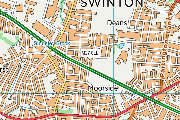 M27 0LL map - OS VectorMap District (Ordnance Survey)