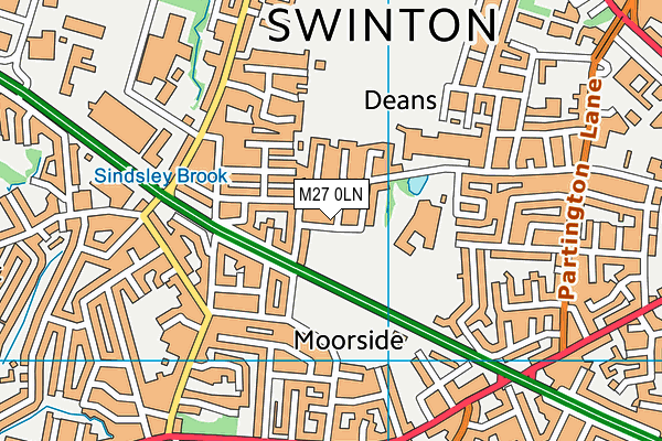 M27 0LN map - OS VectorMap District (Ordnance Survey)