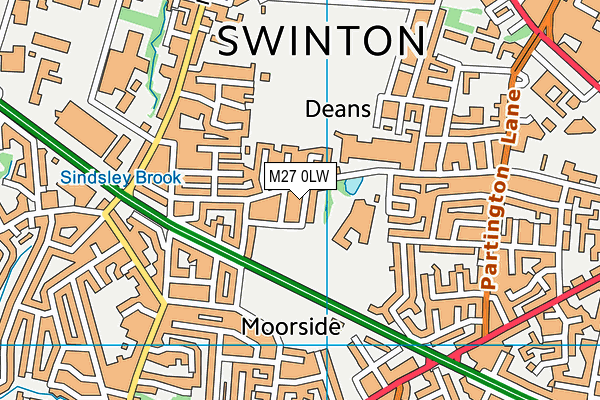 M27 0LW map - OS VectorMap District (Ordnance Survey)