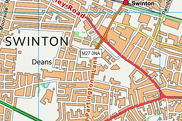 M27 0NA map - OS VectorMap District (Ordnance Survey)