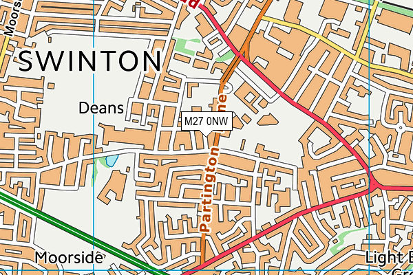 M27 0NW map - OS VectorMap District (Ordnance Survey)