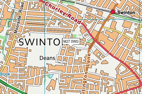 M27 0WG map - OS VectorMap District (Ordnance Survey)