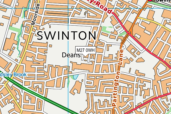 Swinton Moorside Cricket Club map (M27 0WH) - OS VectorMap District (Ordnance Survey)