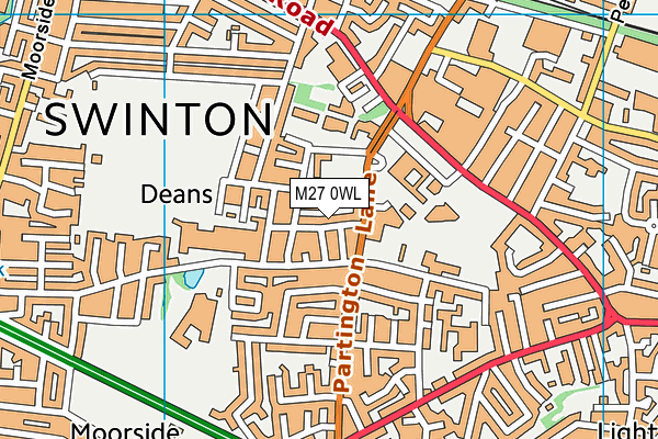 M27 0WL map - OS VectorMap District (Ordnance Survey)