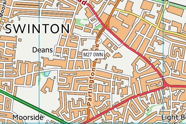 M27 0WN map - OS VectorMap District (Ordnance Survey)