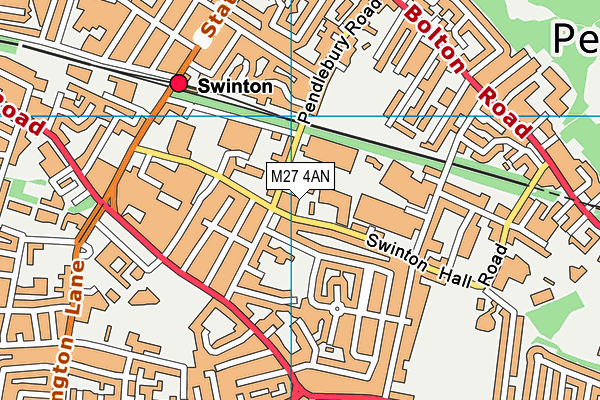 M27 4AN map - OS VectorMap District (Ordnance Survey)