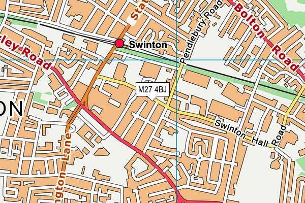 M27 4BJ map - OS VectorMap District (Ordnance Survey)