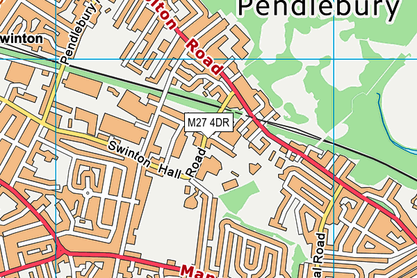 M27 4DR map - OS VectorMap District (Ordnance Survey)