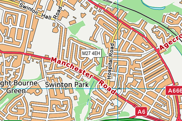 M27 4EH map - OS VectorMap District (Ordnance Survey)