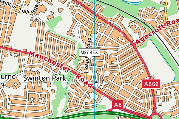 M27 4EX map - OS VectorMap District (Ordnance Survey)