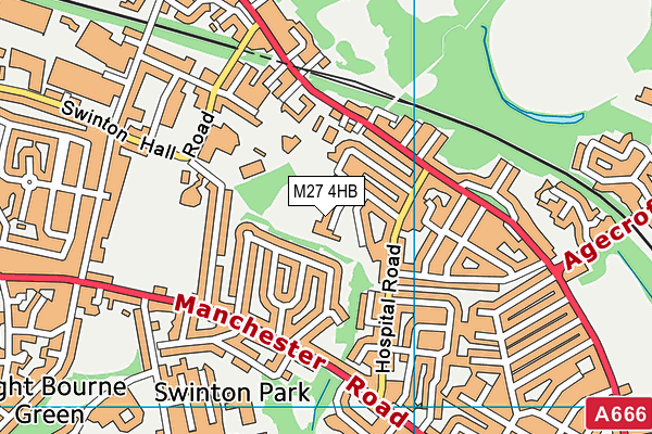 M27 4HB map - OS VectorMap District (Ordnance Survey)