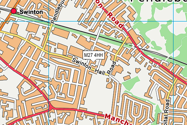M27 4HH map - OS VectorMap District (Ordnance Survey)