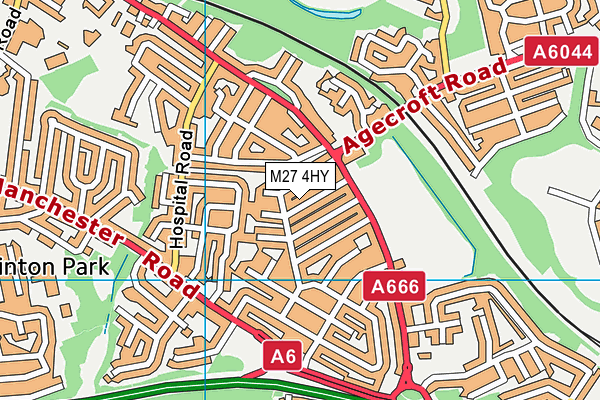 M27 4HY map - OS VectorMap District (Ordnance Survey)